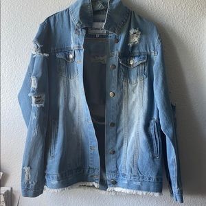 Ripped jean jacket